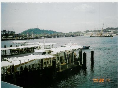 Ferry docking at Harbor Bay